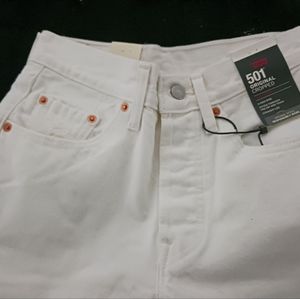 Levi's 501 Premium original chopped, white in color size W24 by L28
